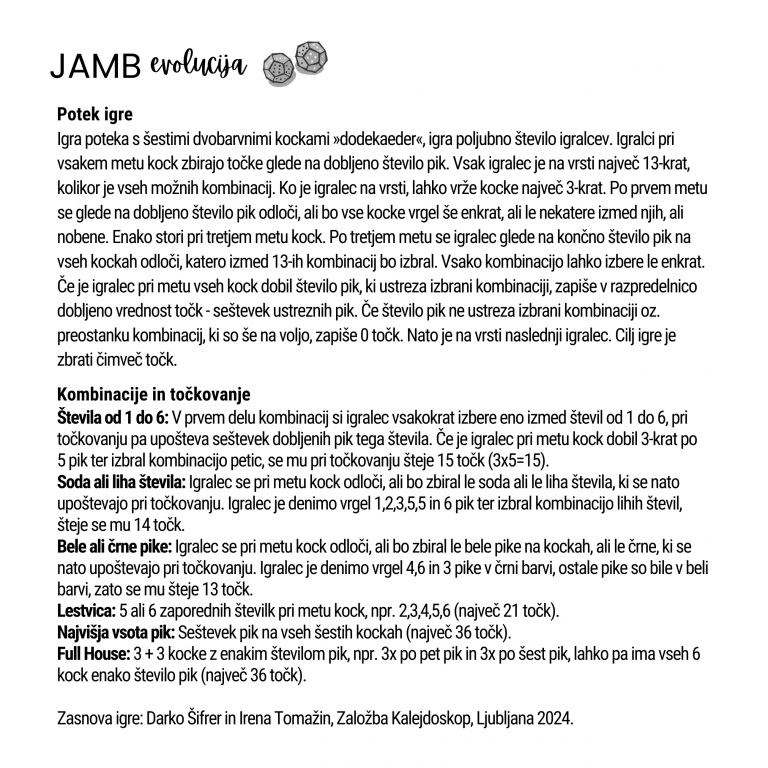 JAMB EVOLUCIJA - igra z dodekaedri - slika 3