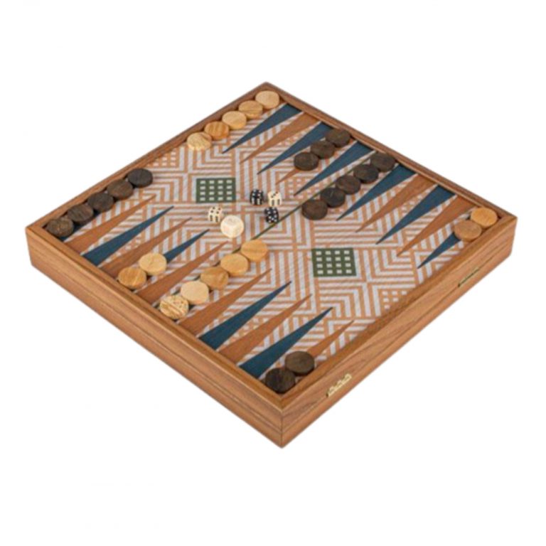 Premium veliki set iger ŠAH-BACKGAMMON-LUDO retro zelene barve - slika 3